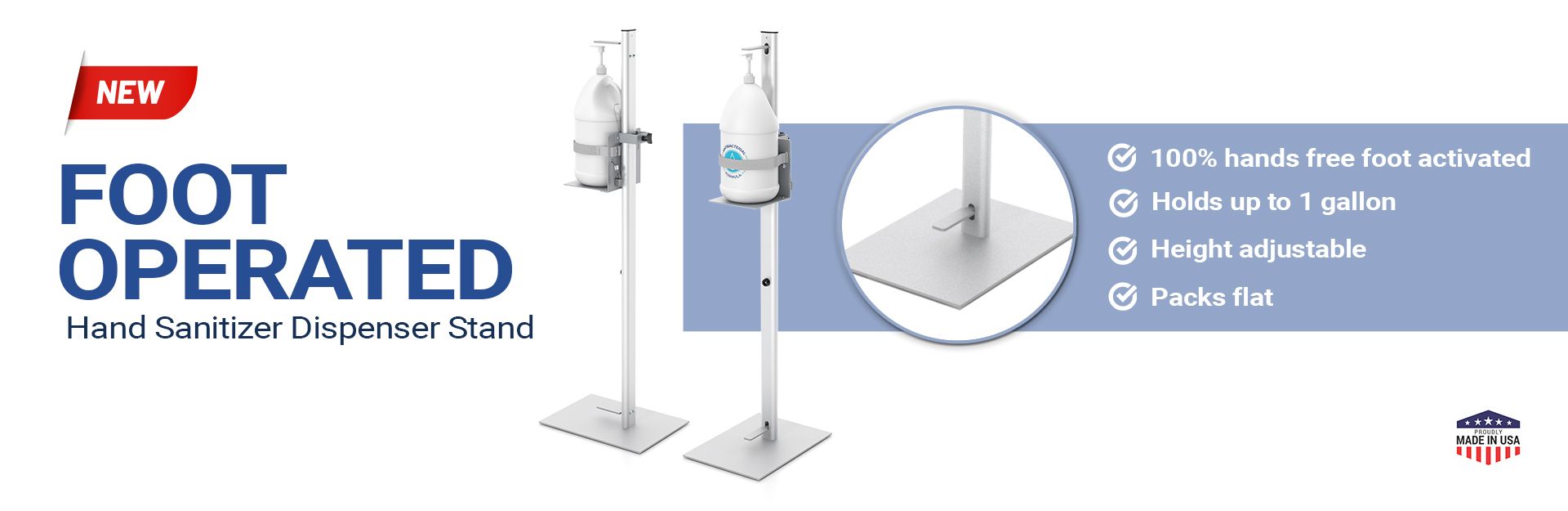 Foot Operated Hand Sanitizer Dispenser Stand